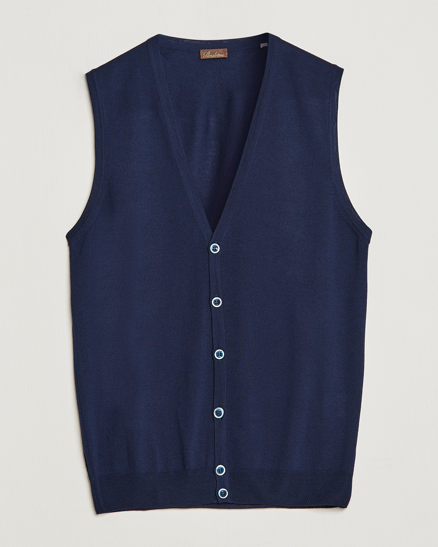 Homme | Pulls Et Tricots | Stenströms | Merino Slipover Navy