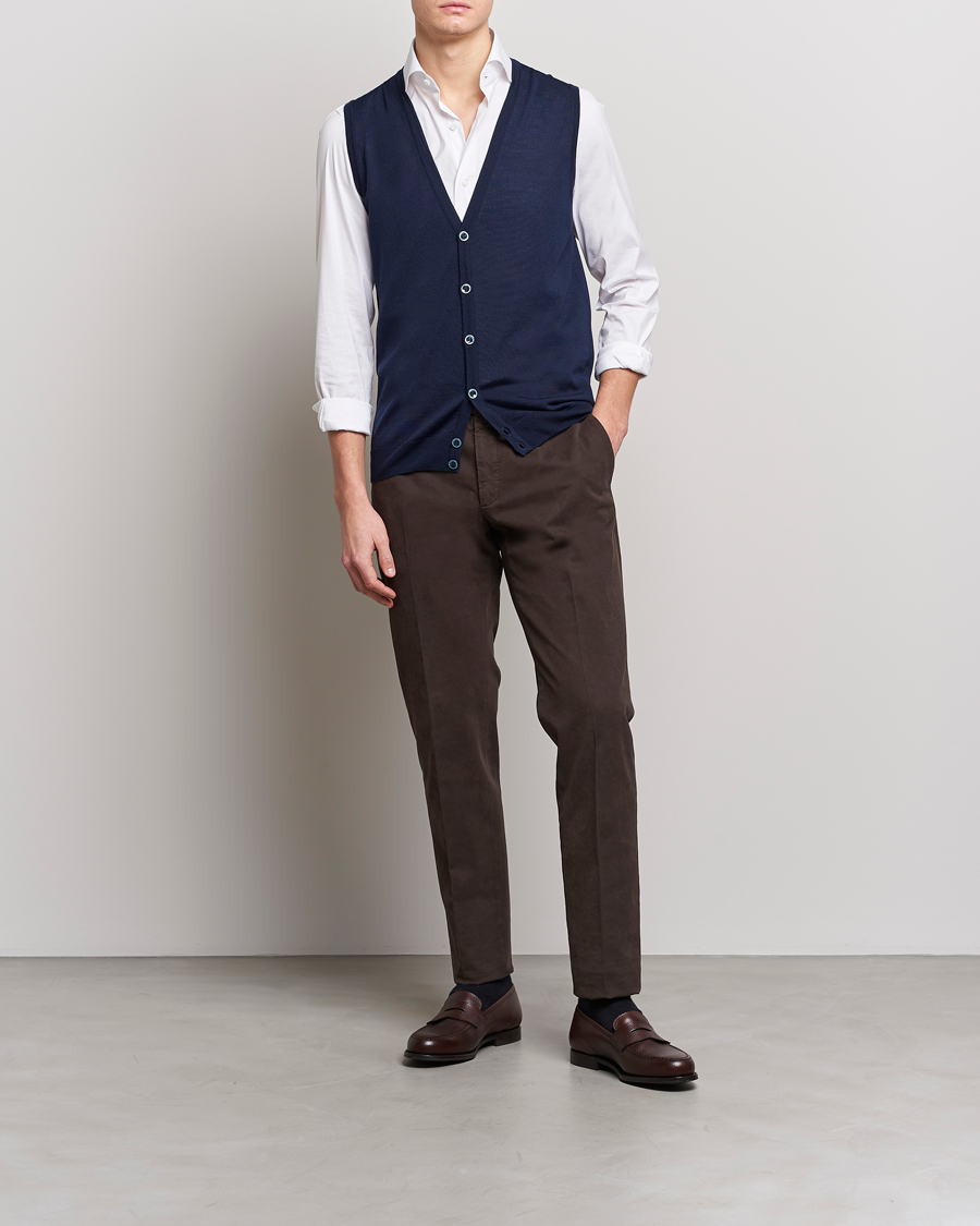 Homme | Pulls Et Tricots | Stenströms | Merino Slipover Navy