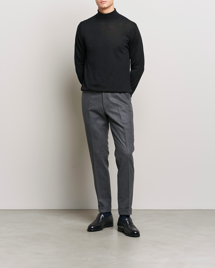 Homme | Pulls Et Tricots | Stenströms | Fine Merino Rollneck Black
