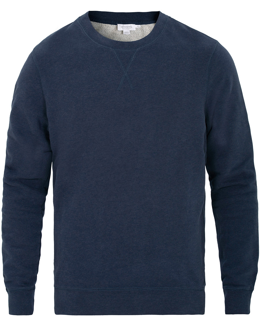 Homme | Pulls Et Tricots | Sunspel | Loopback Sweatshirt Navy Melange