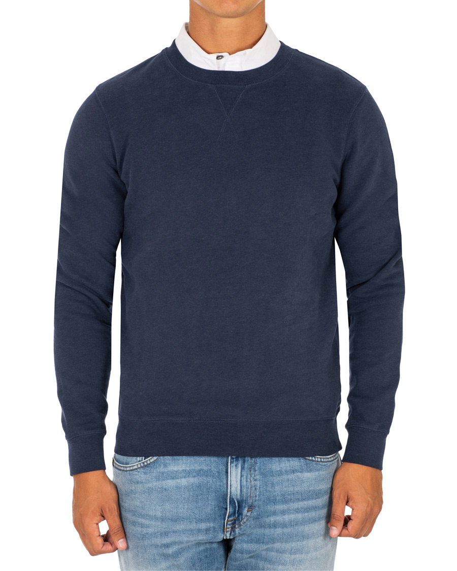 Homme | Pulls Et Tricots | Sunspel | Loopback Sweatshirt Navy Melange