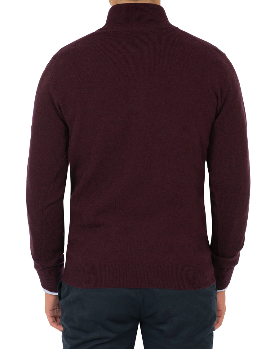 Homme | Pulls Et Tricots | Gant | Superfine Lambswool Half Zip Dark Burgundy Melange