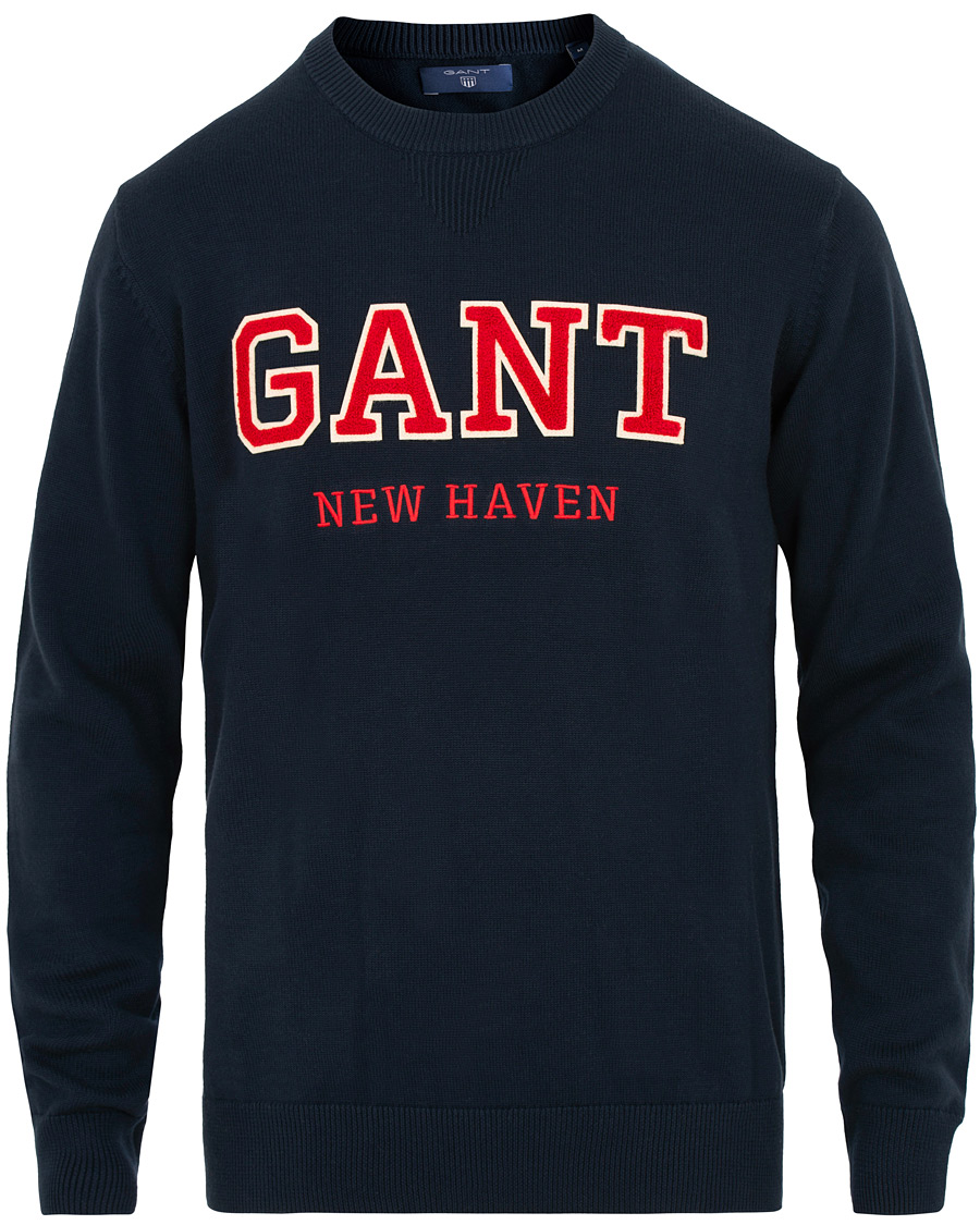 Homme | Pulls Et Tricots | GANT | Logo Crew Neck Marine