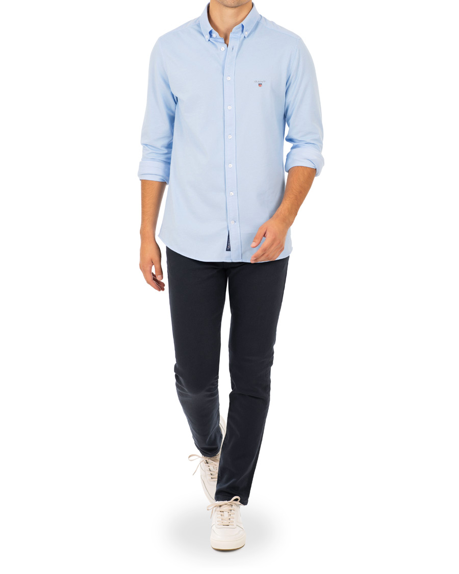 Homme | Chemises | GANT | Slim Fit Tech Prep Pique Shirt Capri Blue