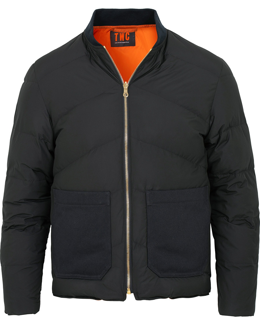 Homme | Manteaux Et Vestes | The Workers Club | Reversible Down Filled Bomber Navy/Orange