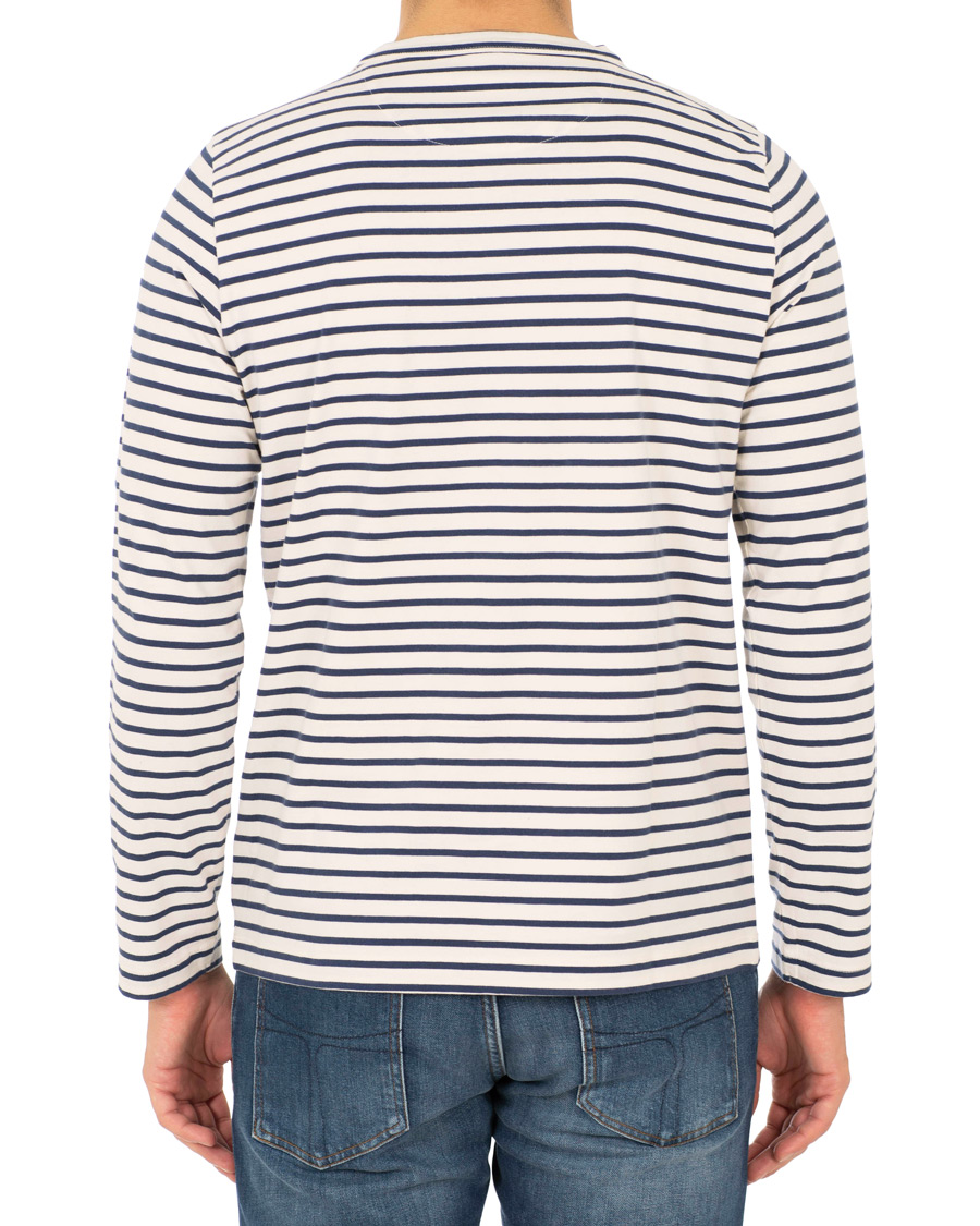 Homme | T-shirts | The Workers Club | Breton Stripe Sweater White/Navy