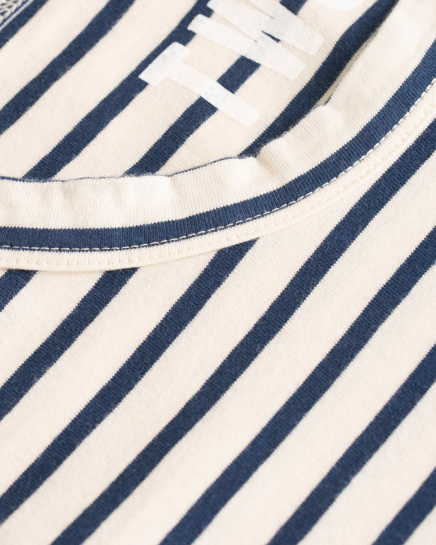 Homme | T-shirts | The Workers Club | Breton Stripe Sweater White/Navy