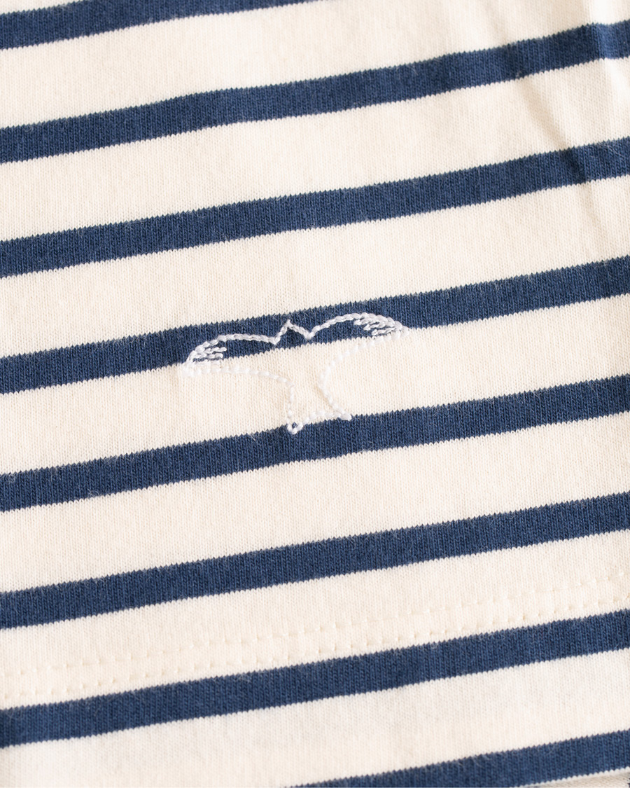 Homme | T-shirts | The Workers Club | Breton Stripe Sweater White/Navy