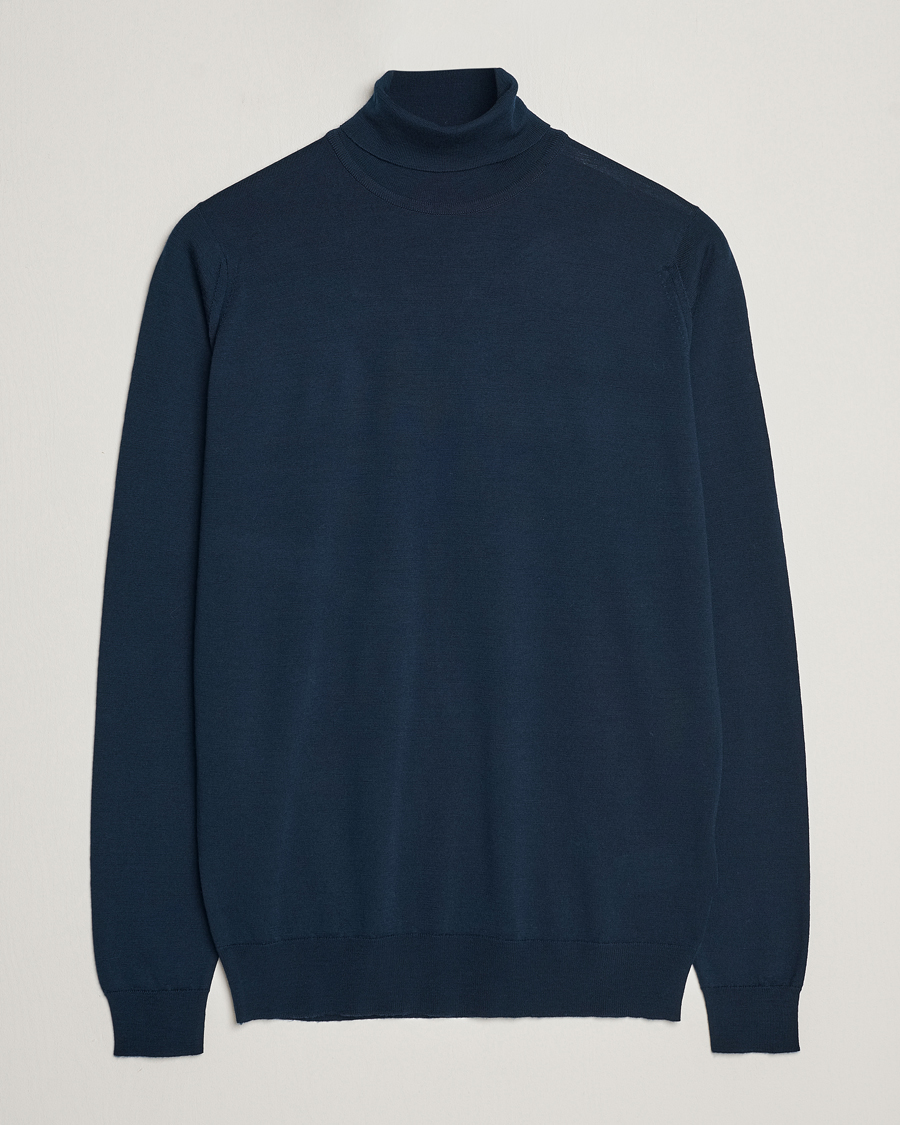 Homme | Pulls Et Tricots | John Smedley | Cherwell Extra Fine Merino Rollneck Orion Green