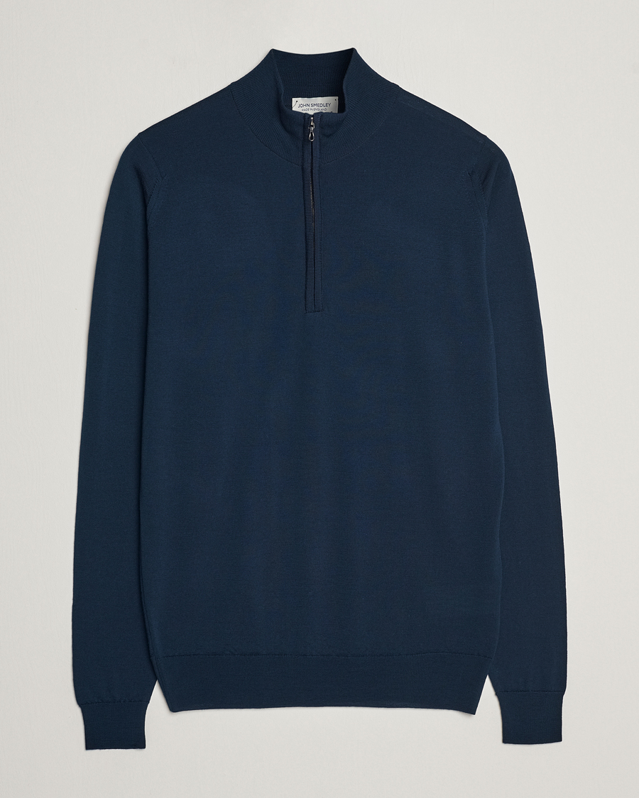 Homme | Pulls Et Tricots | John Smedley | Barrow Extra Fine Merino Half Zip Orion Green