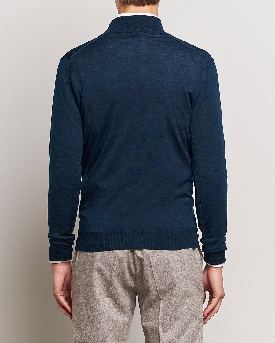 Homme | Pulls Et Tricots | John Smedley | Barrow Extra Fine Merino Half Zip Orion Green