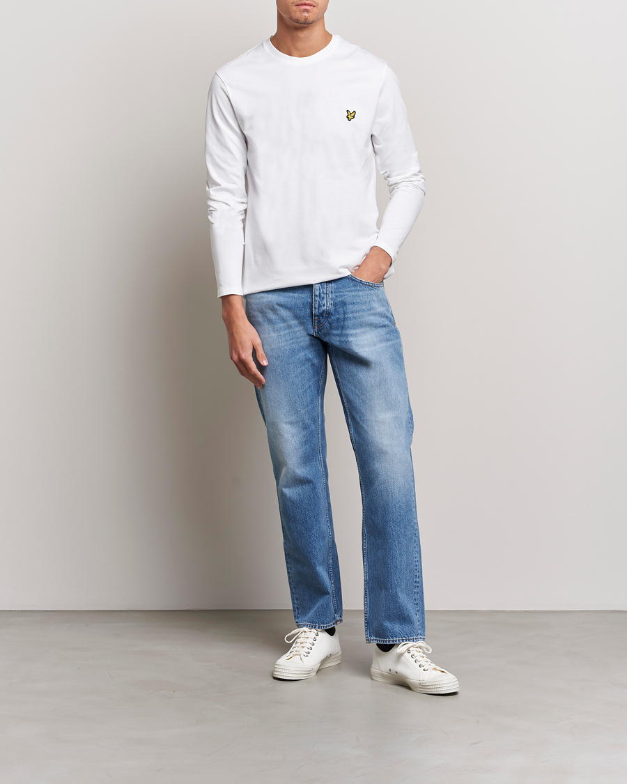 Homme | T-shirts | Lyle & Scott | Plain Long Sleeve Cotton T-Shirt White