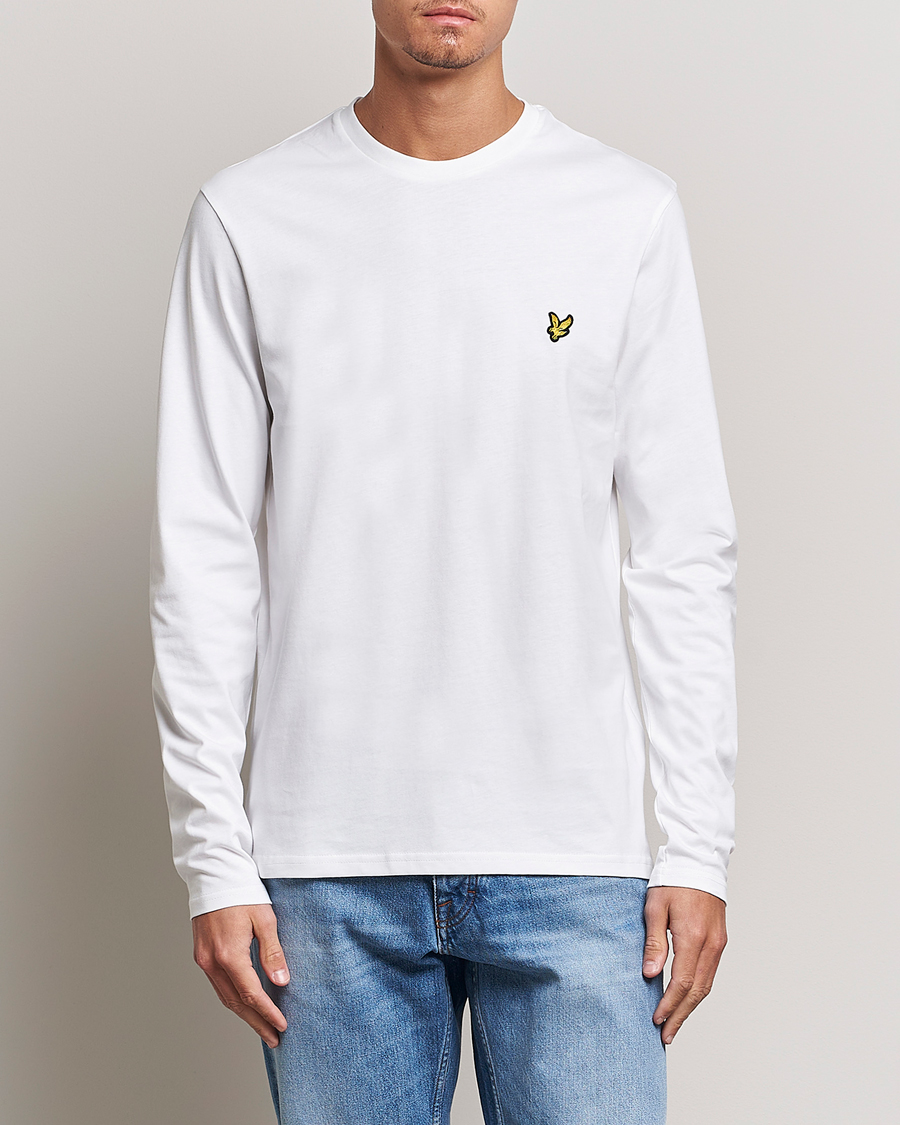Homme | T-shirts | Lyle & Scott | Plain Long Sleeve Cotton T-Shirt White