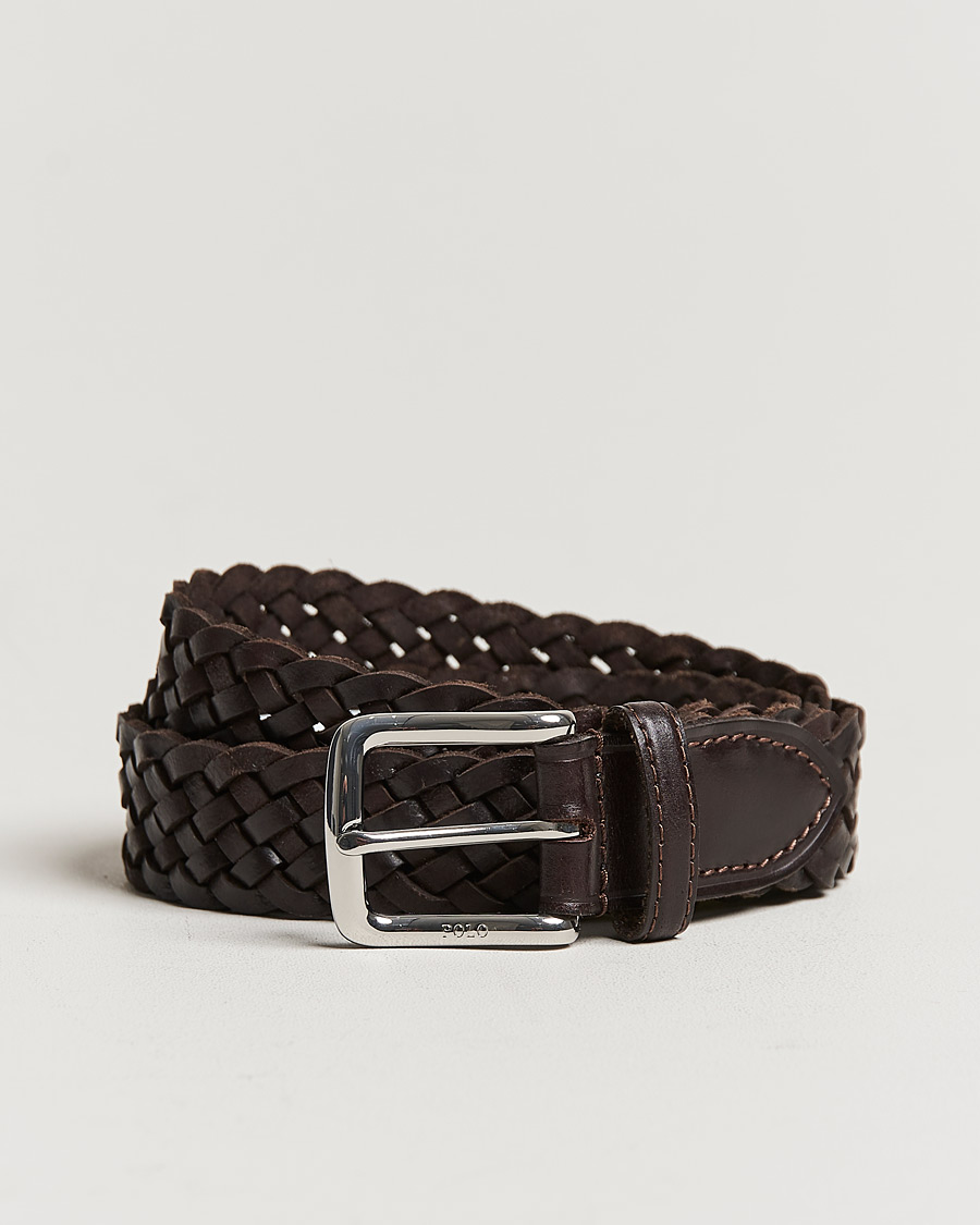 Homme | Polo Ralph Lauren Braided Leather Belt Dark Brown | Polo Ralph Lauren | Braided Leather Belt Dark Brown