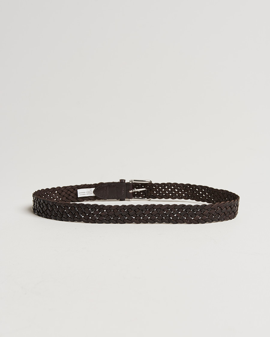Men | Gifts | Polo Ralph Lauren | Braided Leather Belt Dark Brown