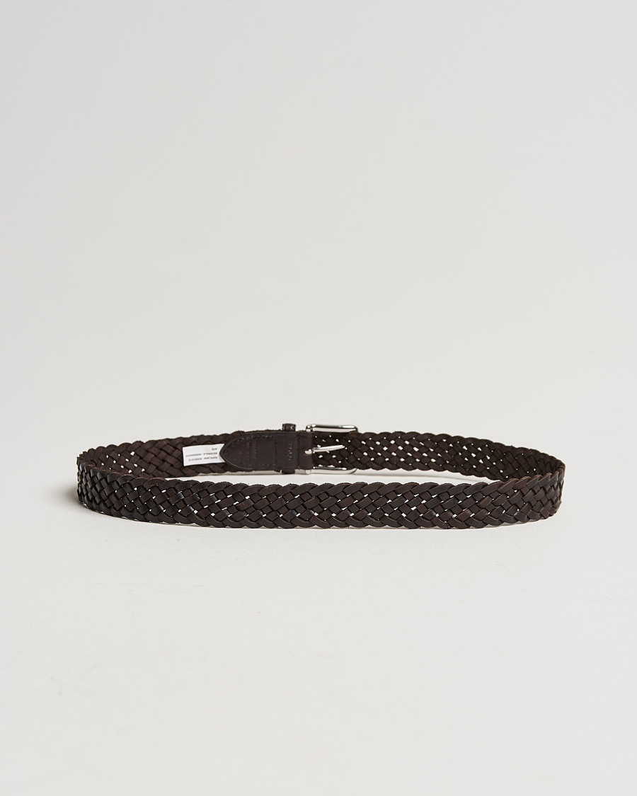 Homme | Polo Ralph Lauren Braided Leather Belt Dark Brown | Polo Ralph Lauren | Braided Leather Belt Dark Brown