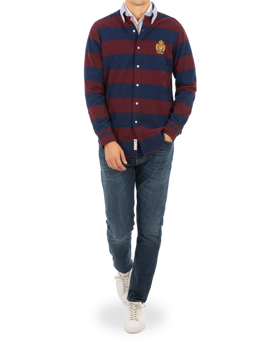 Homme | Chemises | Polo Ralph Lauren | Core Fit Barstripe Shirt Burgundy/Blue