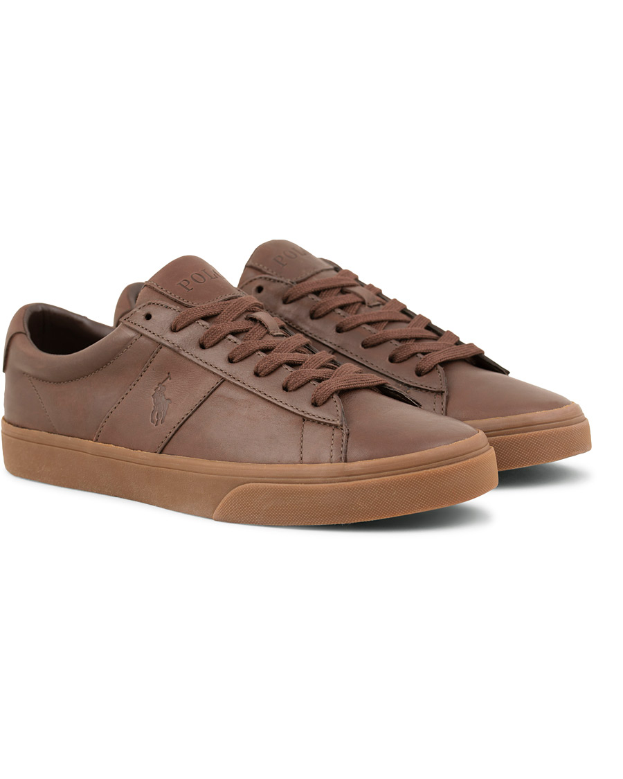 Homme | Polo Ralph Lauren Sayer Leather Sneaker Dark Brown | Polo Ralph Lauren | Sayer Leather Sneaker Dark Brown