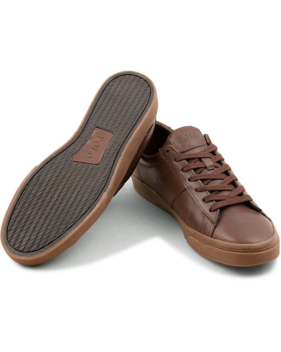 Homme | Polo Ralph Lauren Sayer Leather Sneaker Dark Brown | Polo Ralph Lauren | Sayer Leather Sneaker Dark Brown