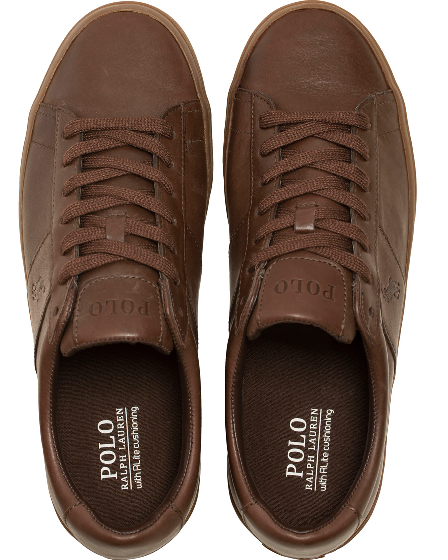 Homme | Polo Ralph Lauren Sayer Leather Sneaker Dark Brown | Polo Ralph Lauren | Sayer Leather Sneaker Dark Brown