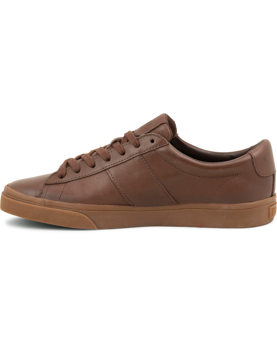 Homme | Polo Ralph Lauren Sayer Leather Sneaker Dark Brown | Polo Ralph Lauren | Sayer Leather Sneaker Dark Brown