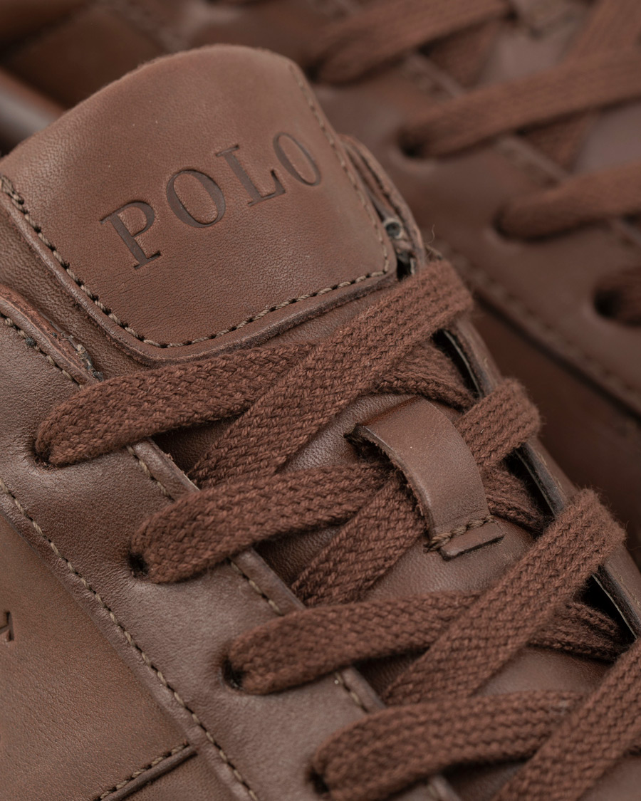 Homme | Polo Ralph Lauren Sayer Leather Sneaker Dark Brown | Polo Ralph Lauren | Sayer Leather Sneaker Dark Brown