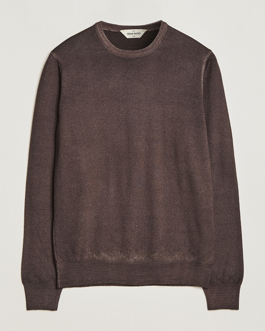 Homme | Pulls Et Tricots | Gran Sasso | Vintage Merino Fashion Fit Crew Neck Pullover Brown