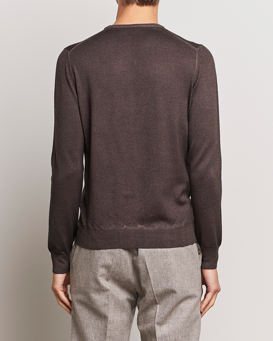 Homme | Pulls Et Tricots | Gran Sasso | Vintage Merino Fashion Fit Crew Neck Pullover Brown