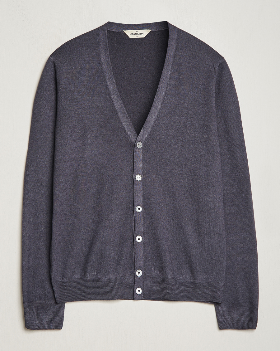 Homme | Pulls Et Tricots | Gran Sasso | Vintage Merino Fashion Fit Cardigan Charcoal