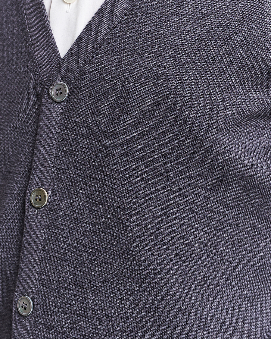 Homme | Pulls Et Tricots | Gran Sasso | Vintage Merino Fashion Fit Cardigan Charcoal
