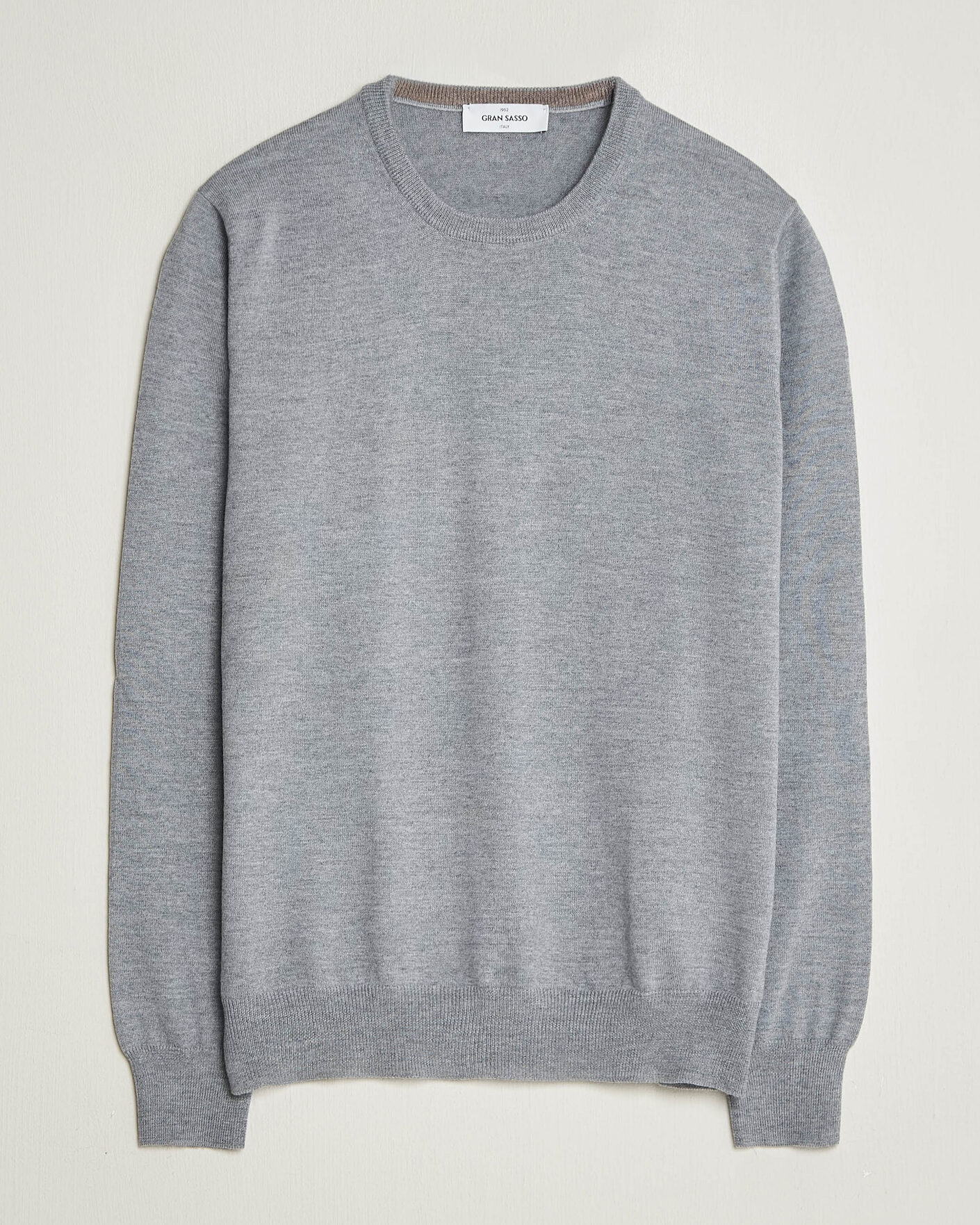 Homme | Pulls Et Tricots | Gran Sasso | Merino Fashion Fit Crew Neck Pullover Light Grey