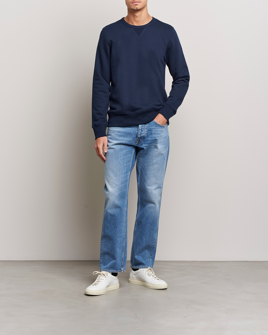 Homme | Pulls Et Tricots | Merz b. Schwanen | Organic Cotton Crew Neck Sweat Ink Blue