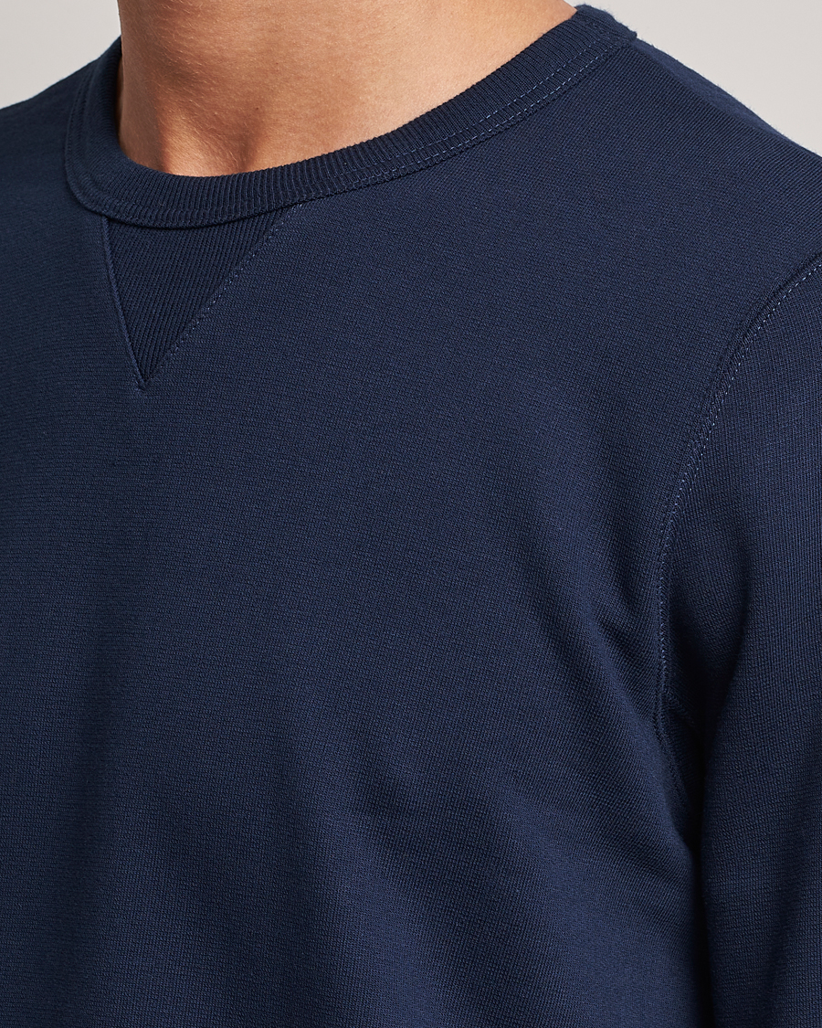 Homme | Pulls Et Tricots | Merz b. Schwanen | Organic Cotton Crew Neck Sweat Ink Blue