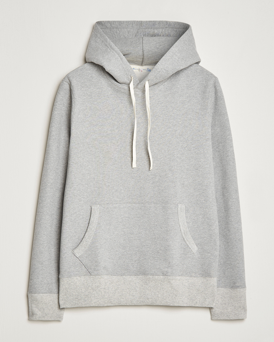 Homme | Pulls Et Tricots | Merz b. Schwanen | Cotton Loopwheeled Hoodie Grey Melange