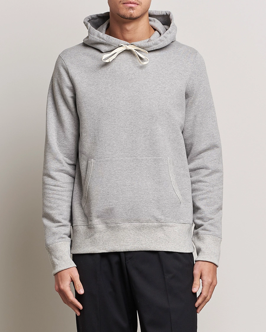 Men | Hooded Sweatshirts | Merz b. Schwanen | Cotton Loopwheeled Hoodie Grey Melange