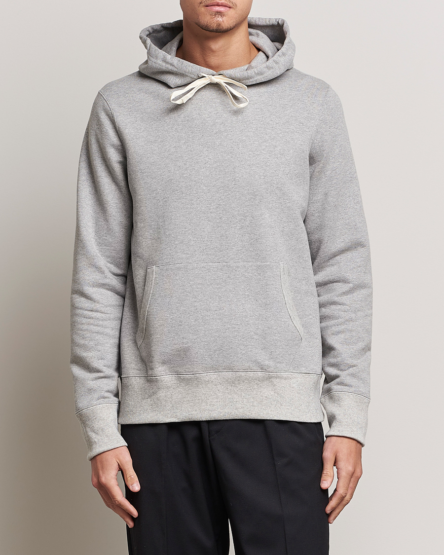 Homme | Pulls Et Tricots | Merz b. Schwanen | Cotton Loopwheeled Hoodie Grey Melange