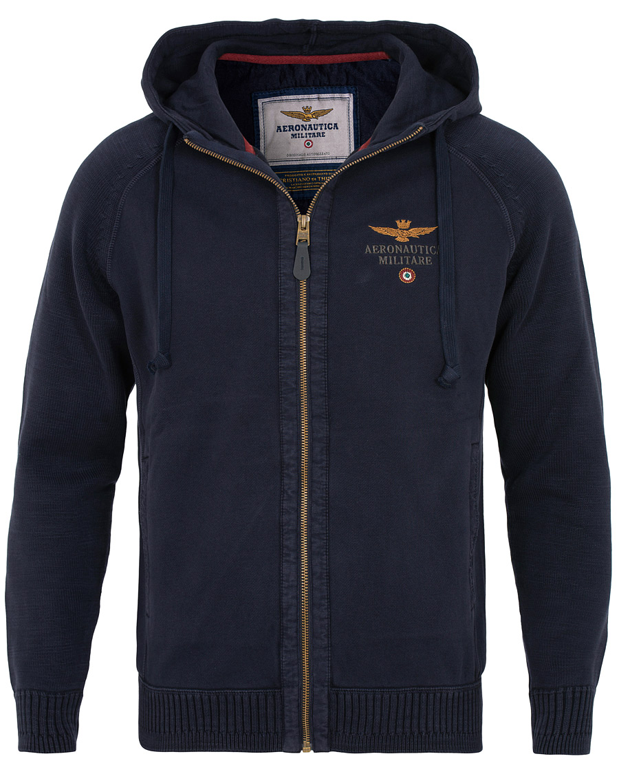 Homme | Pulls Et Tricots | Aeronautica Militare | AF348 Full Zip Hoodie Navy
