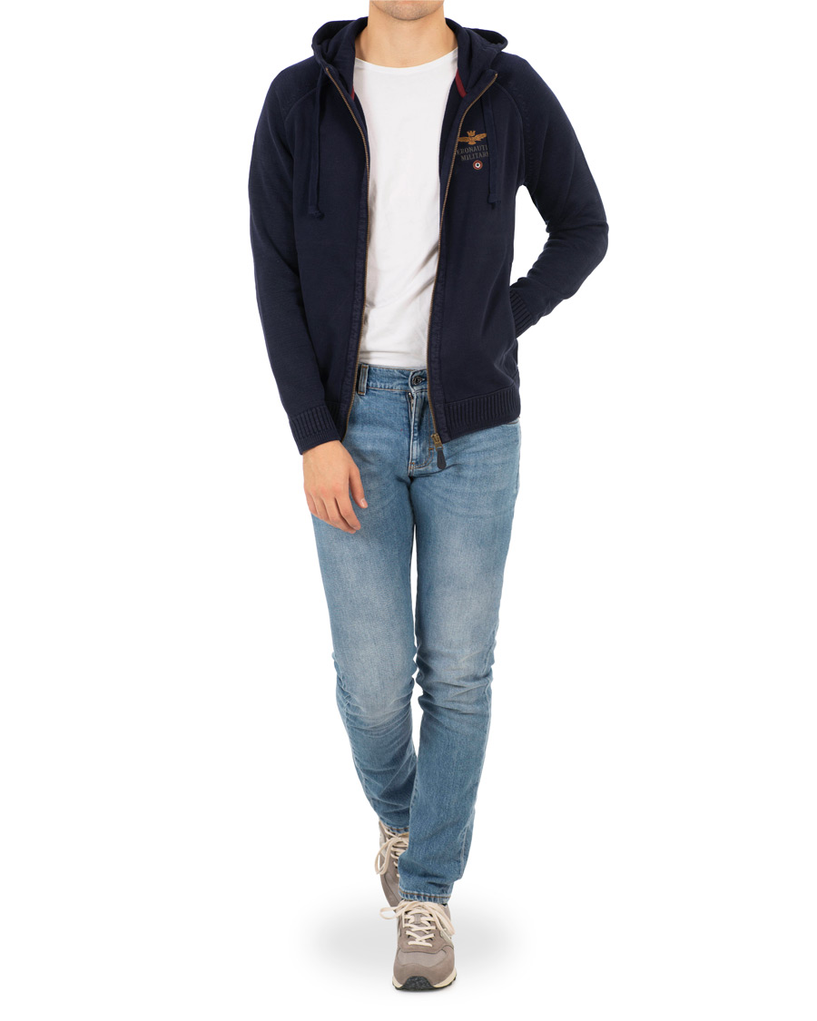 Homme | Pulls Et Tricots | Aeronautica Militare | AF348 Full Zip Hoodie Navy
