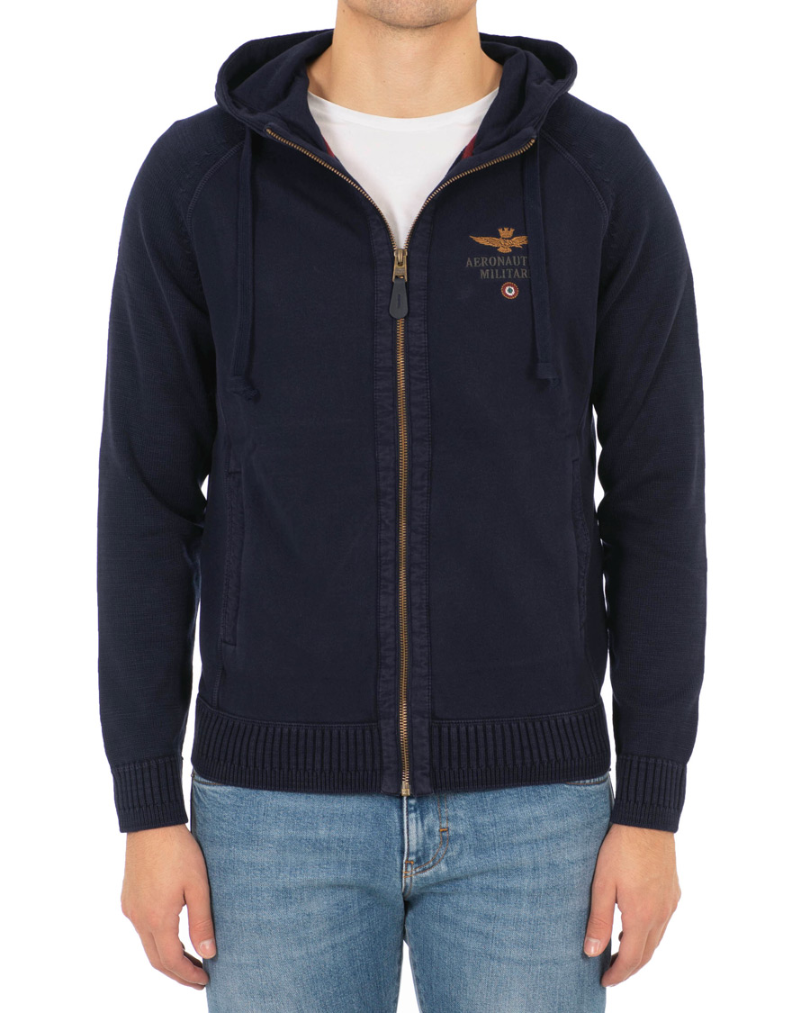 Homme | Pulls Et Tricots | Aeronautica Militare | AF348 Full Zip Hoodie Navy