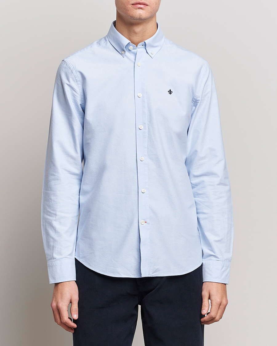 Homme | Chemises Oxford | Morris | Oxford Button Down Cotton Shirt Light Blue