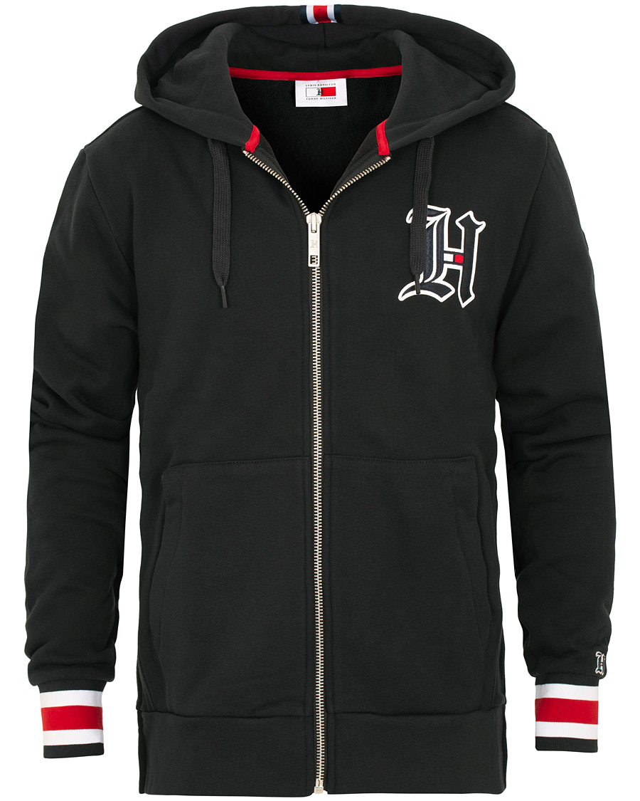 Homme | Pulls Et Tricots | Tommy Hilfiger | Lewis Hamilton Logo Zip Hoodie Jet Black