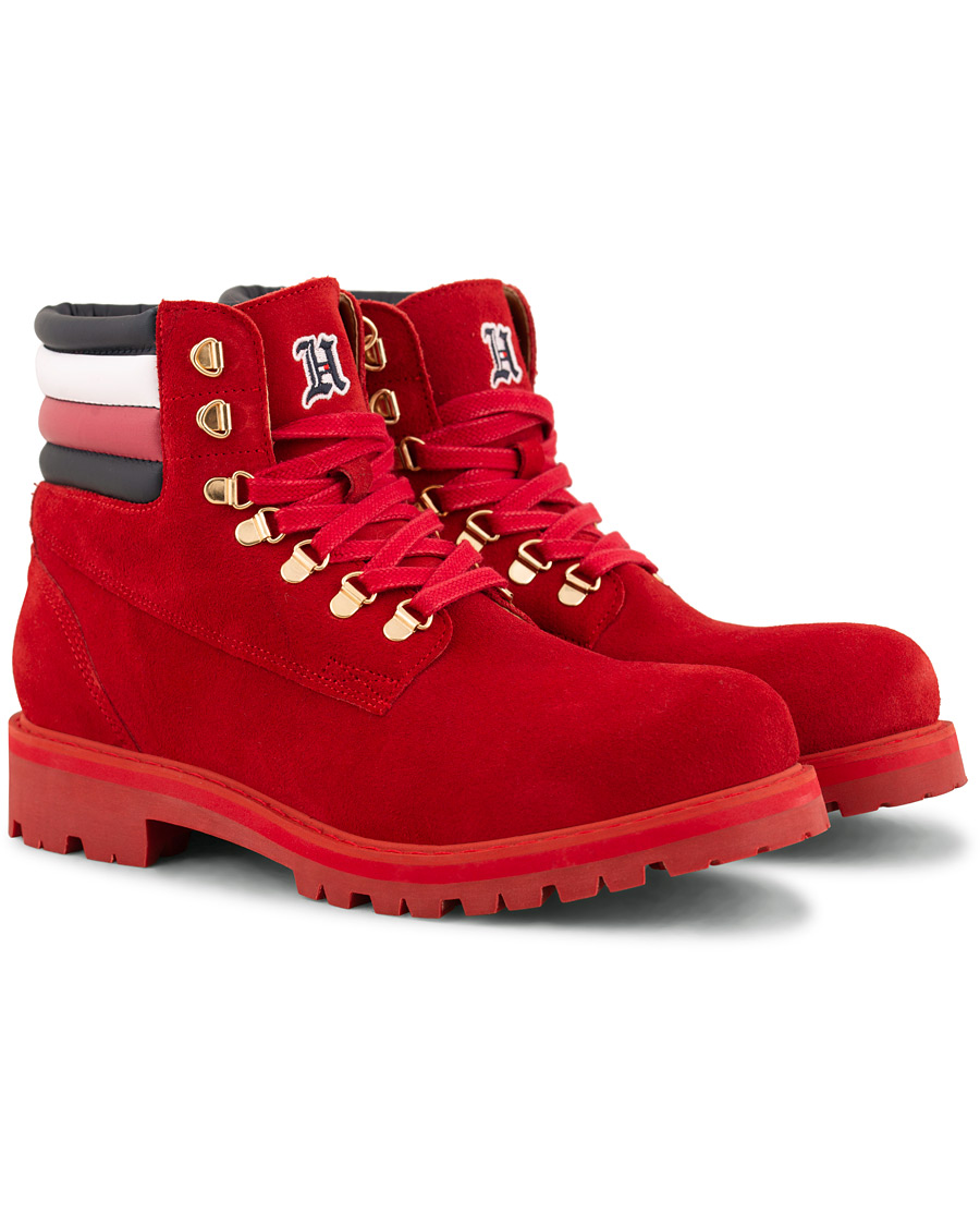 Homme | Tommy Hilfiger Lewis Hamilton Suede Hiking Boot Barbados Cherry | Tommy Hilfiger | Lewis Hamilton Suede Hiking Boot Barbados Cherry