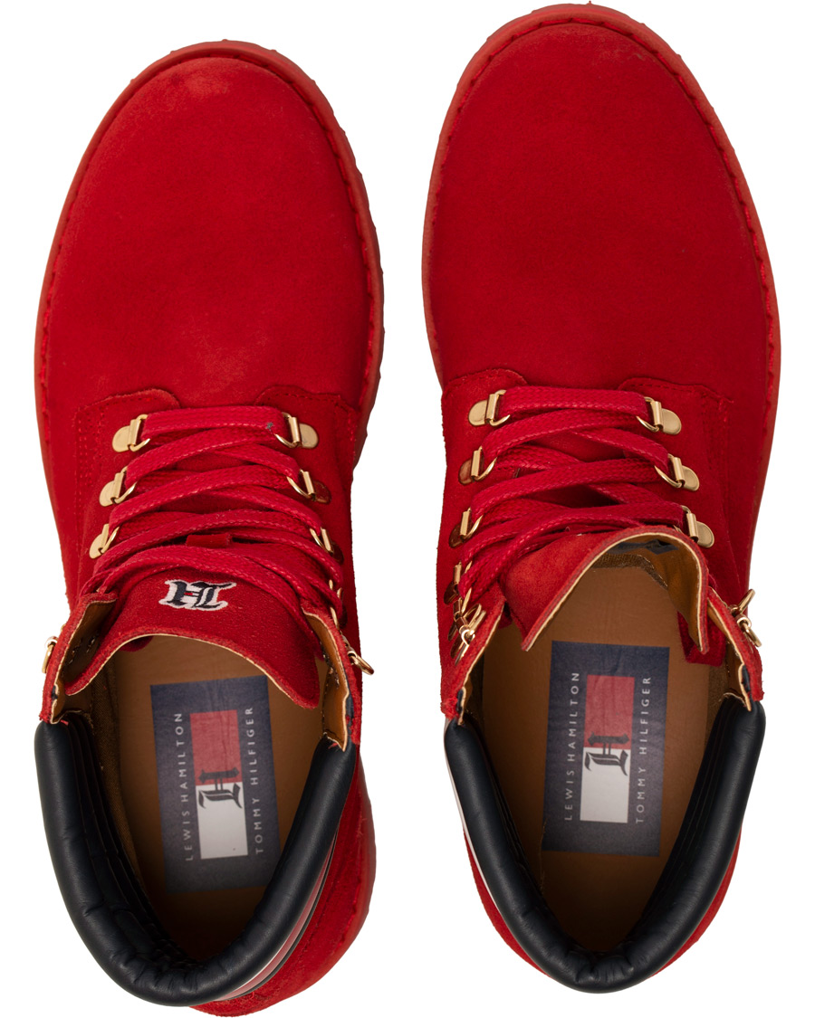 Homme | Tommy Hilfiger Lewis Hamilton Suede Hiking Boot Barbados Cherry | Tommy Hilfiger | Lewis Hamilton Suede Hiking Boot Barbados Cherry