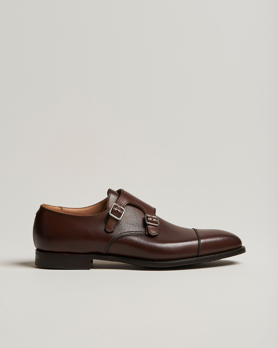 Homme | Chaussures À Boucles | Crockett & Jones | Lowndes Monkstrap City Sole Dark Brown Calf
