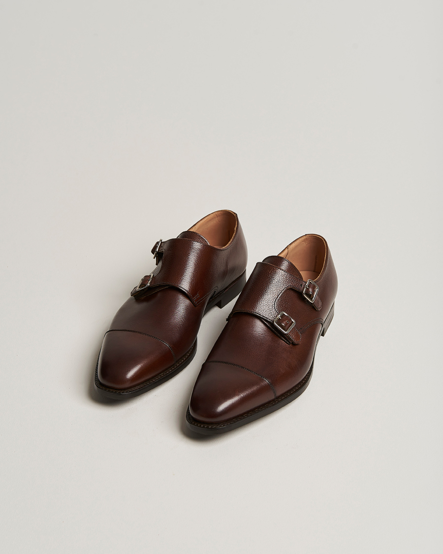 Homme | Chaussures À Boucles | Crockett & Jones | Lowndes Monkstrap City Sole Dark Brown Calf