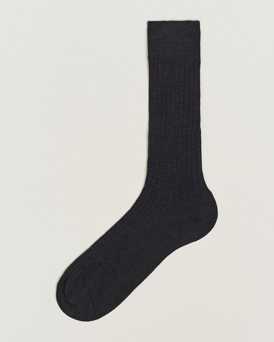 Homme | Sous-Vêtements Et Chaussettes | Bresciani | Wool/Nylon Ribbed Short Socks Anthracite