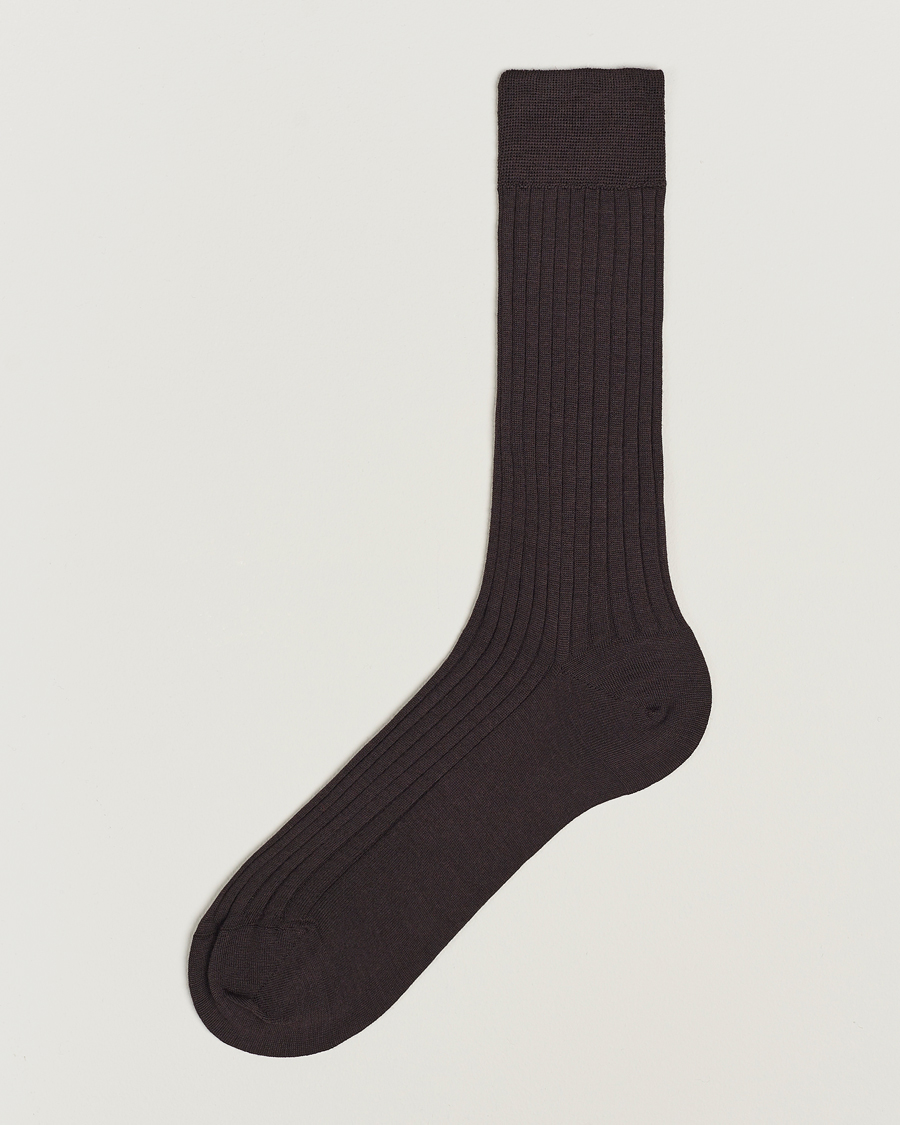 Homme | Sous-Vêtements Et Chaussettes | Bresciani | Wool/Nylon Ribbed Short Socks Brown