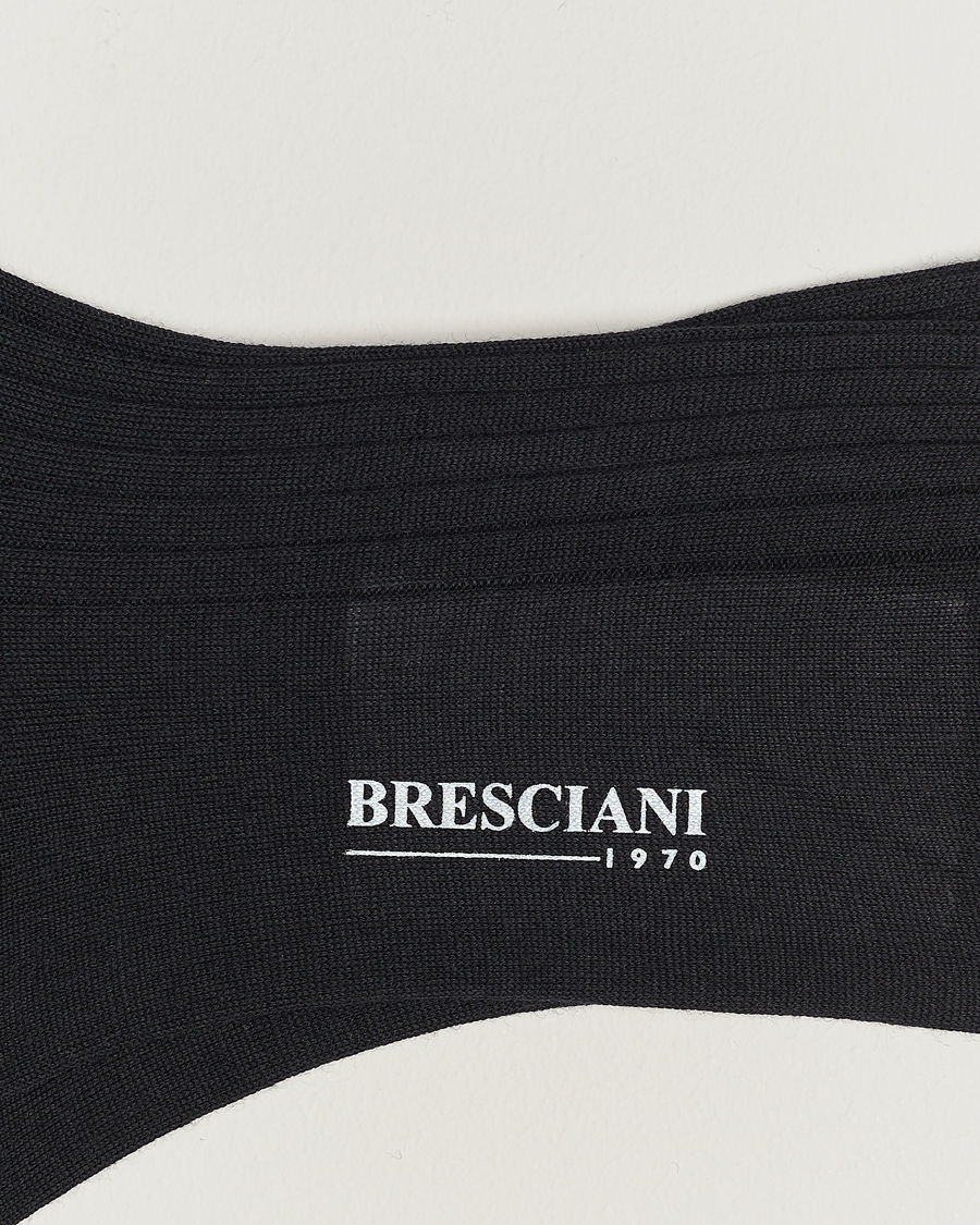 Homme | Sous-Vêtements Et Chaussettes | Bresciani | Wool/Nylon Ribbed Short Socks Black