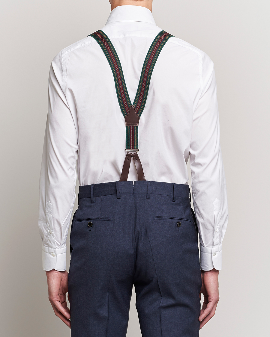 Homme | Albert Thurston Flat End Army Braces 35mm Green | Albert Thurston | Flat End Army Braces 35mm Green