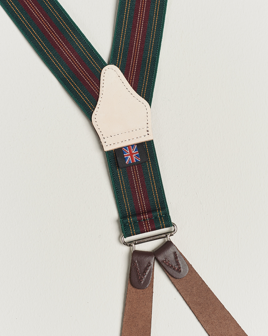 Homme | Albert Thurston Flat End Army Braces 35mm Green | Albert Thurston | Flat End Army Braces 35mm Green